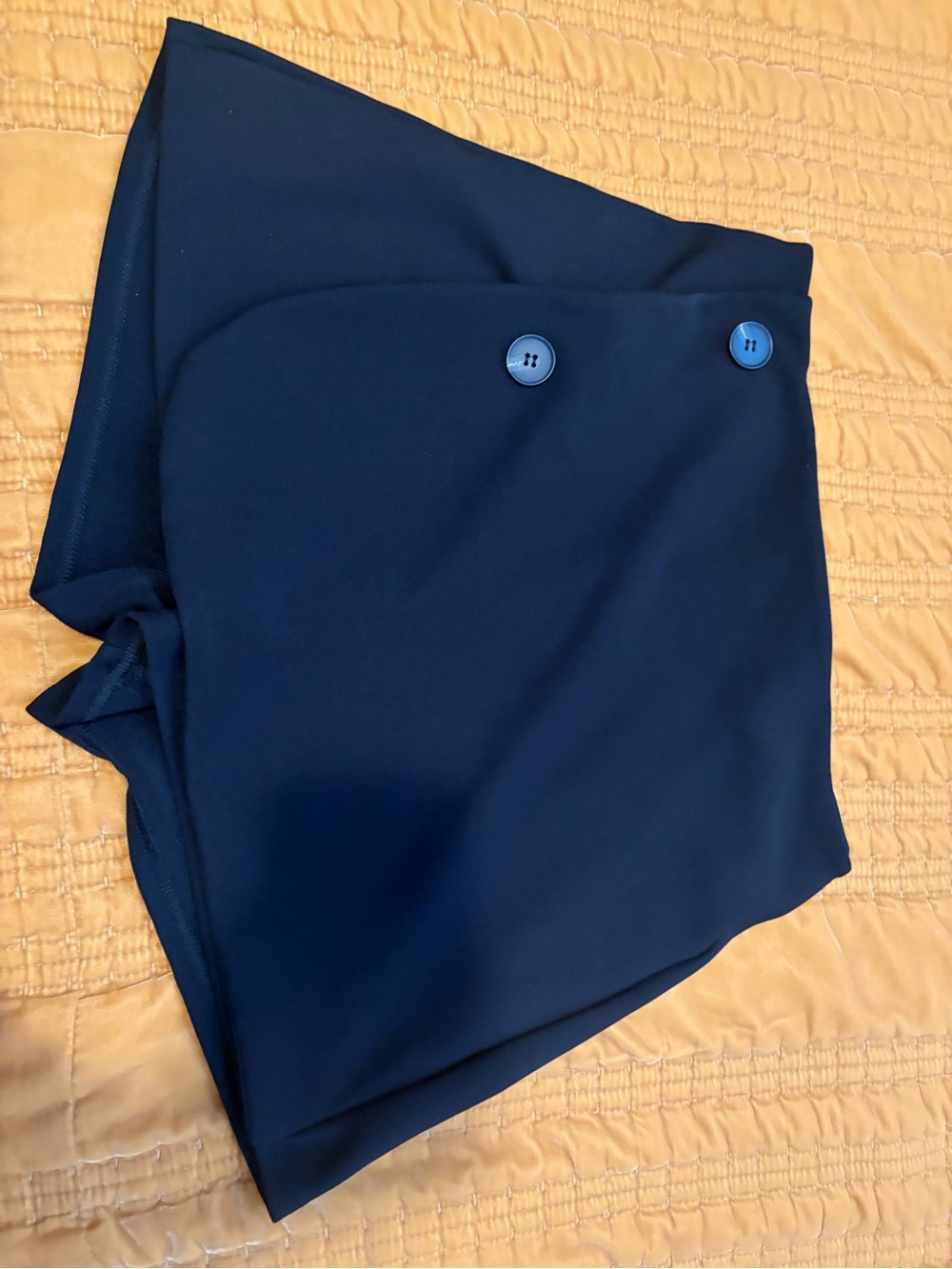 Women’s Navy Blue Skort with Button Accent